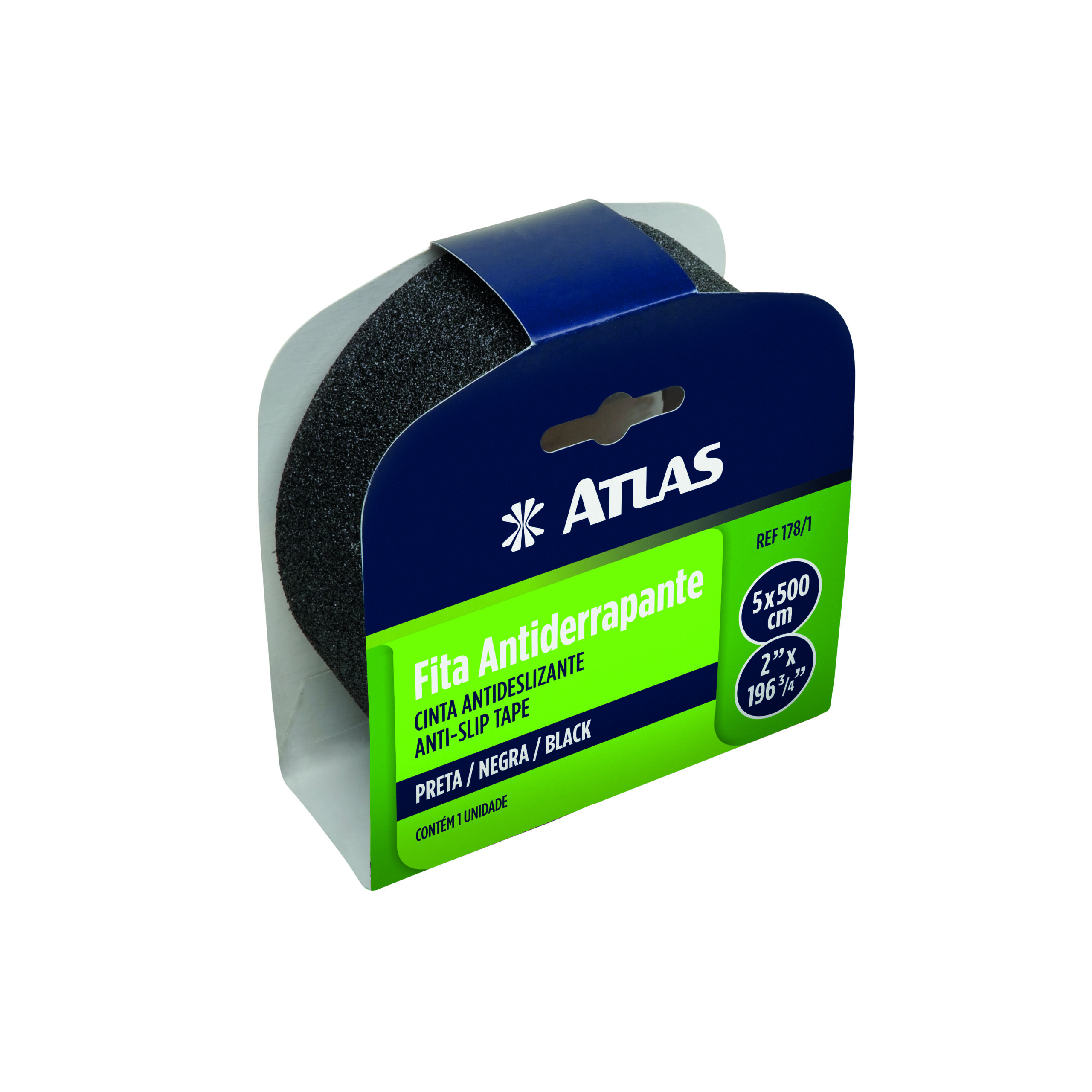 Atlas Fita Adesiva Antiderrapante Preta 5mx5cm